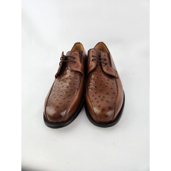 NEW Men\'s 9.5 Genuine Leather Oxfords w/ Faux Ostrich Pattern Dress Shoes‎ Lace main image 6